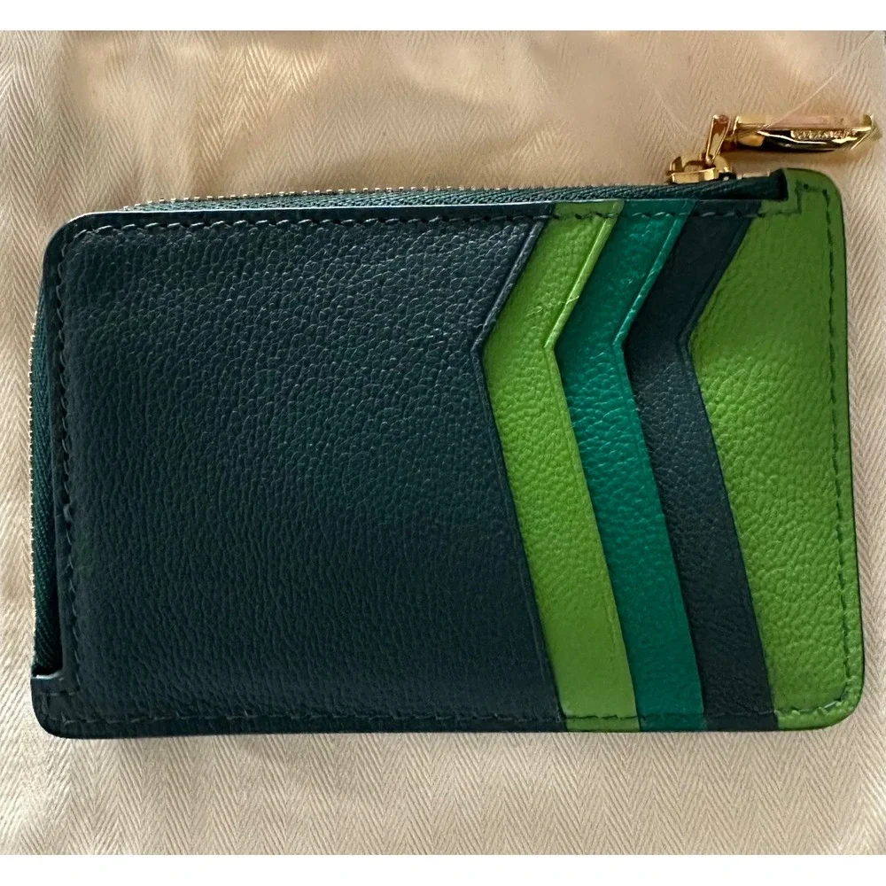 Tiffany & Co. colorblock leather zipped card case wallet